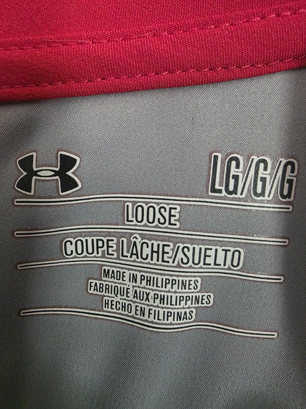 Under Armour Red Half-Zip Athletic Pullover with Gray Yoke